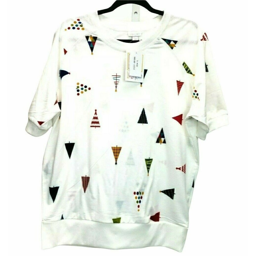 LuLaRoe Jane Christmas Tree Jane Shirt, Large